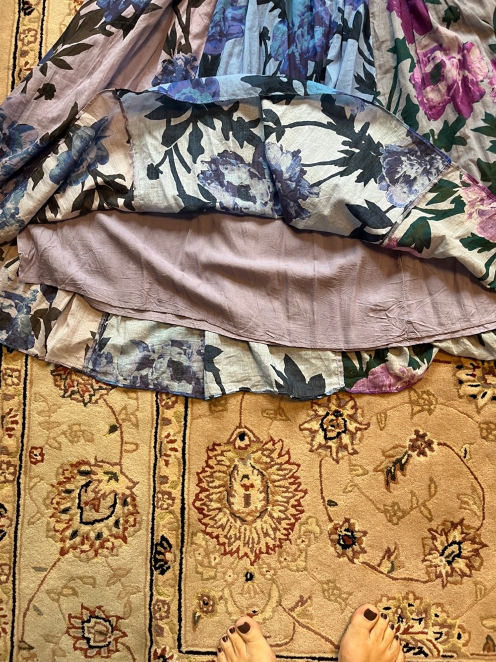 Free People Floral Spaghetti Strap maxi Dress in Lavender and Blue - Picture 6 of 8
